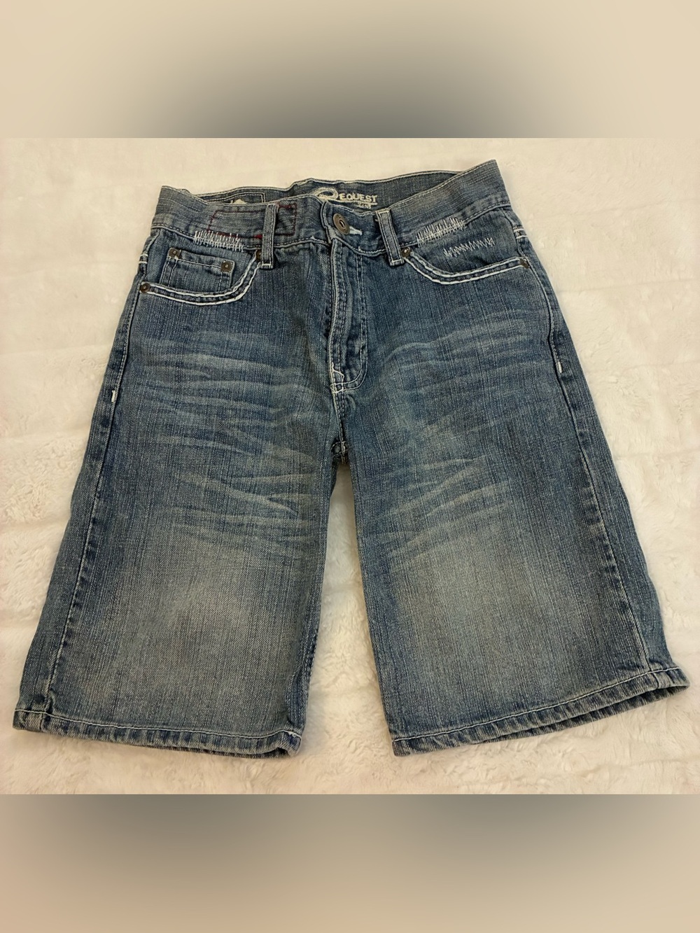 Boys Request Brand Denim Shorts - Blue Wash Size 8